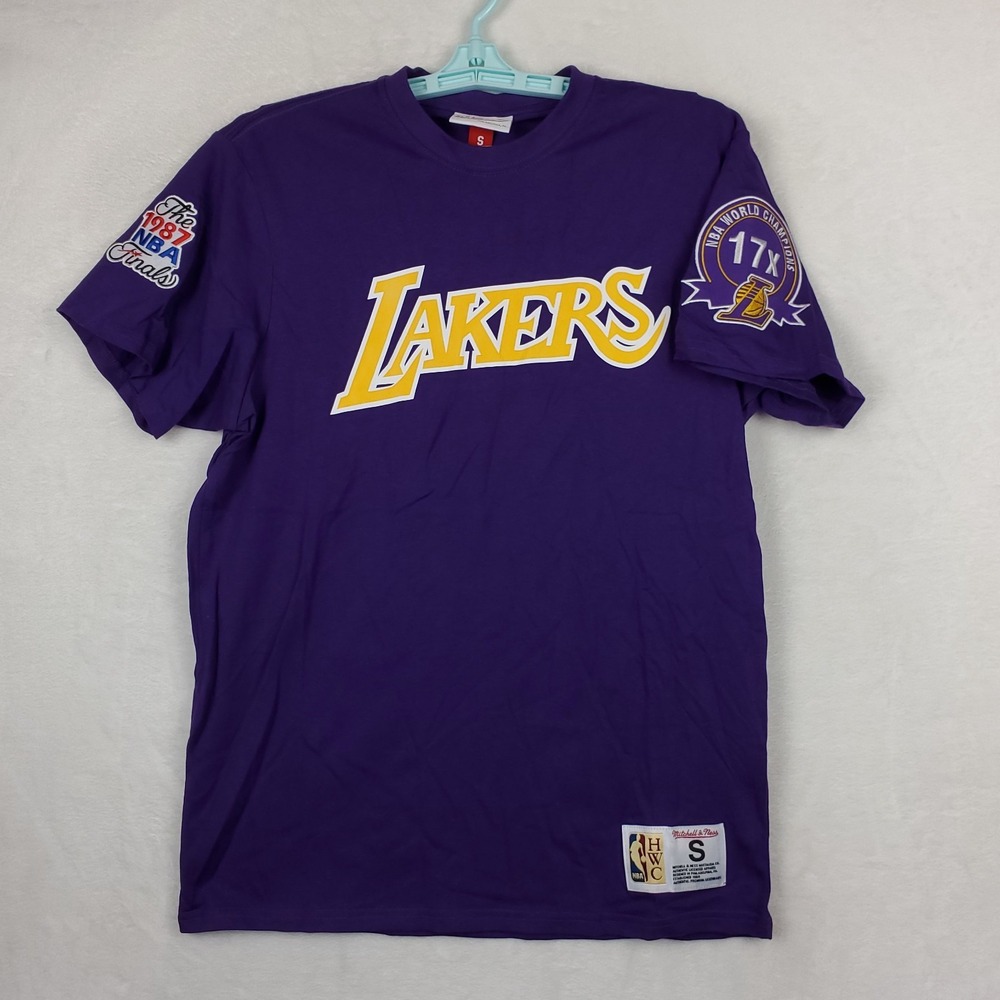 LA Lakers Mitchell & Ness NBA Small Shirt Embroidery Patch on Sleeve Purple NWT - Picture 2 of 10
